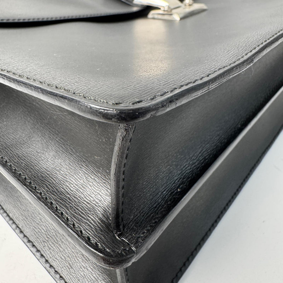 カルティエ Cartier トラディション ビジネスバッグ レザー ブラック メンズ