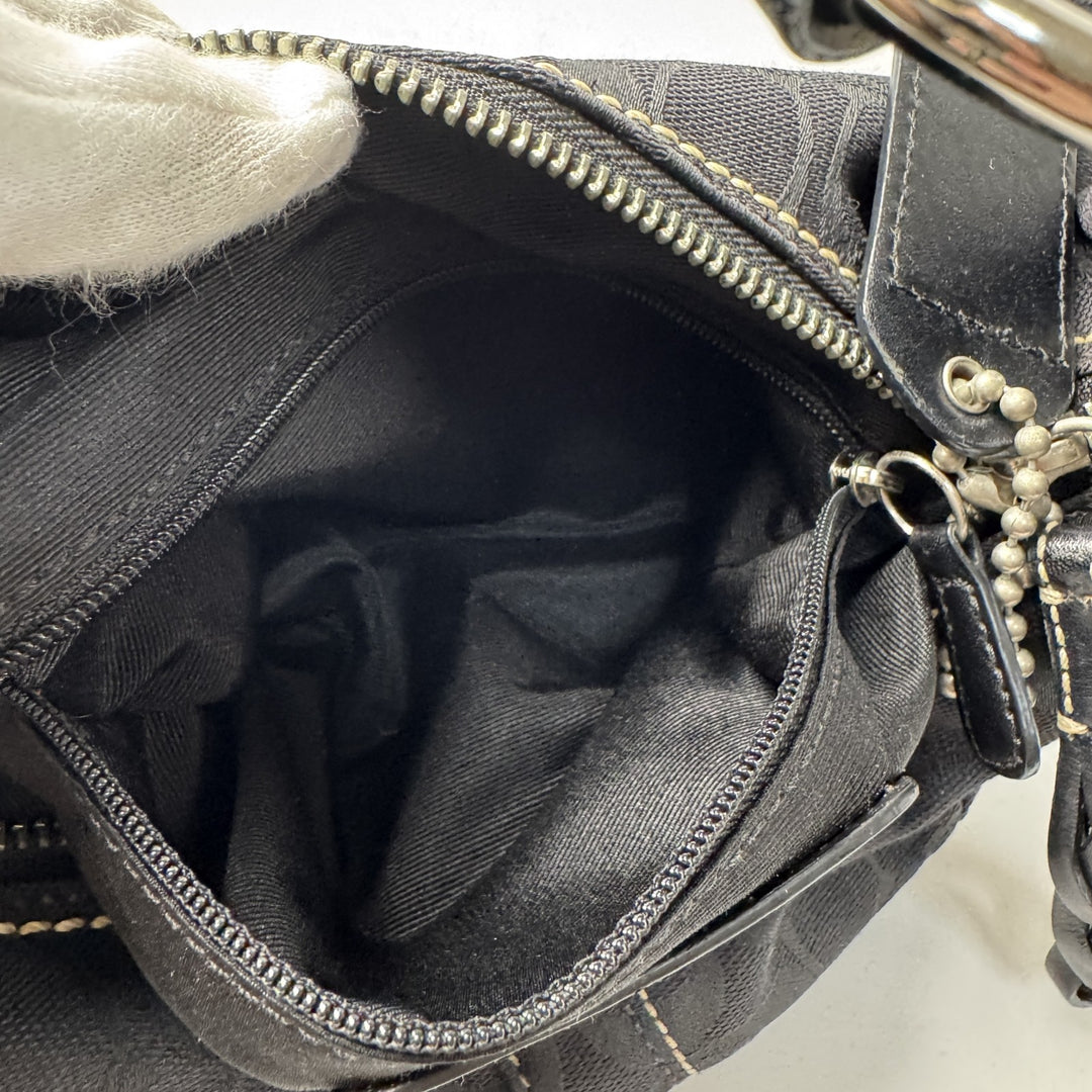 美品 コーチ COACH ワンショルダー シグネチャー 10599 ハンドバッグ ブラック レディース