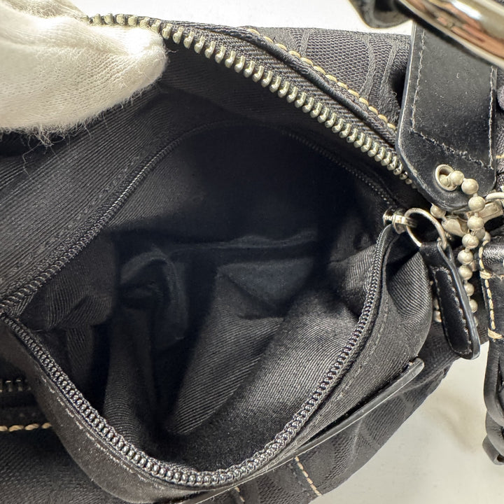 美品 コーチ COACH ワンショルダー シグネチャー 10599 ハンドバッグ ブラック レディース