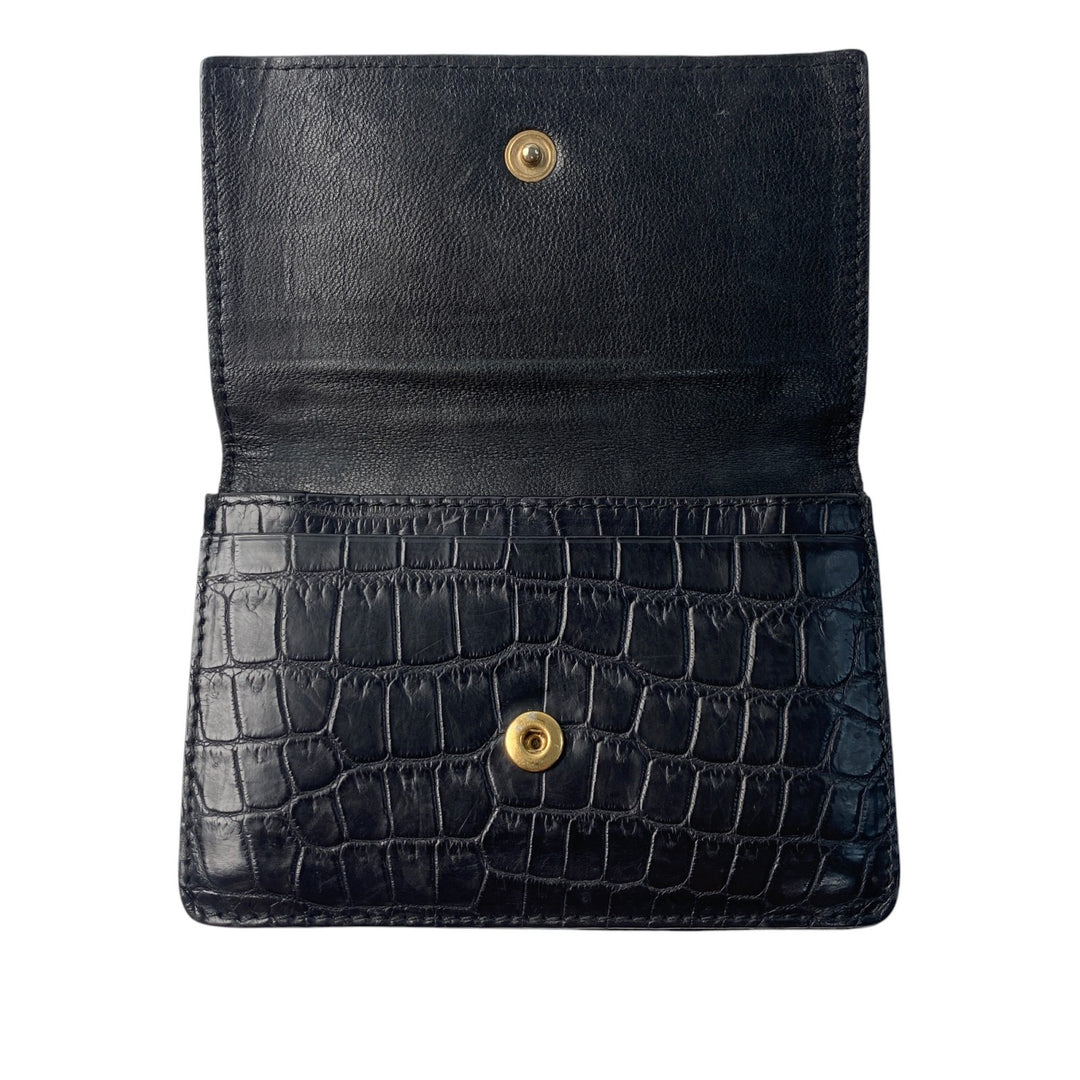 ボッテガヴェネタ BOTTEGA VENETA マットクロコ カードケース ブラック メンズ