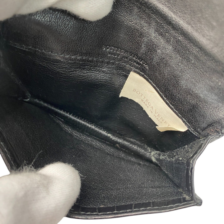ボッテガヴェネタ BOTTEGA VENETA マットクロコ カードケース ブラック メンズ