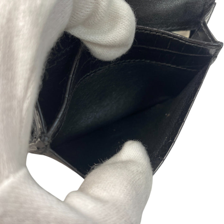 ボッテガヴェネタ BOTTEGA VENETA マットクロコ カードケース ブラック メンズ