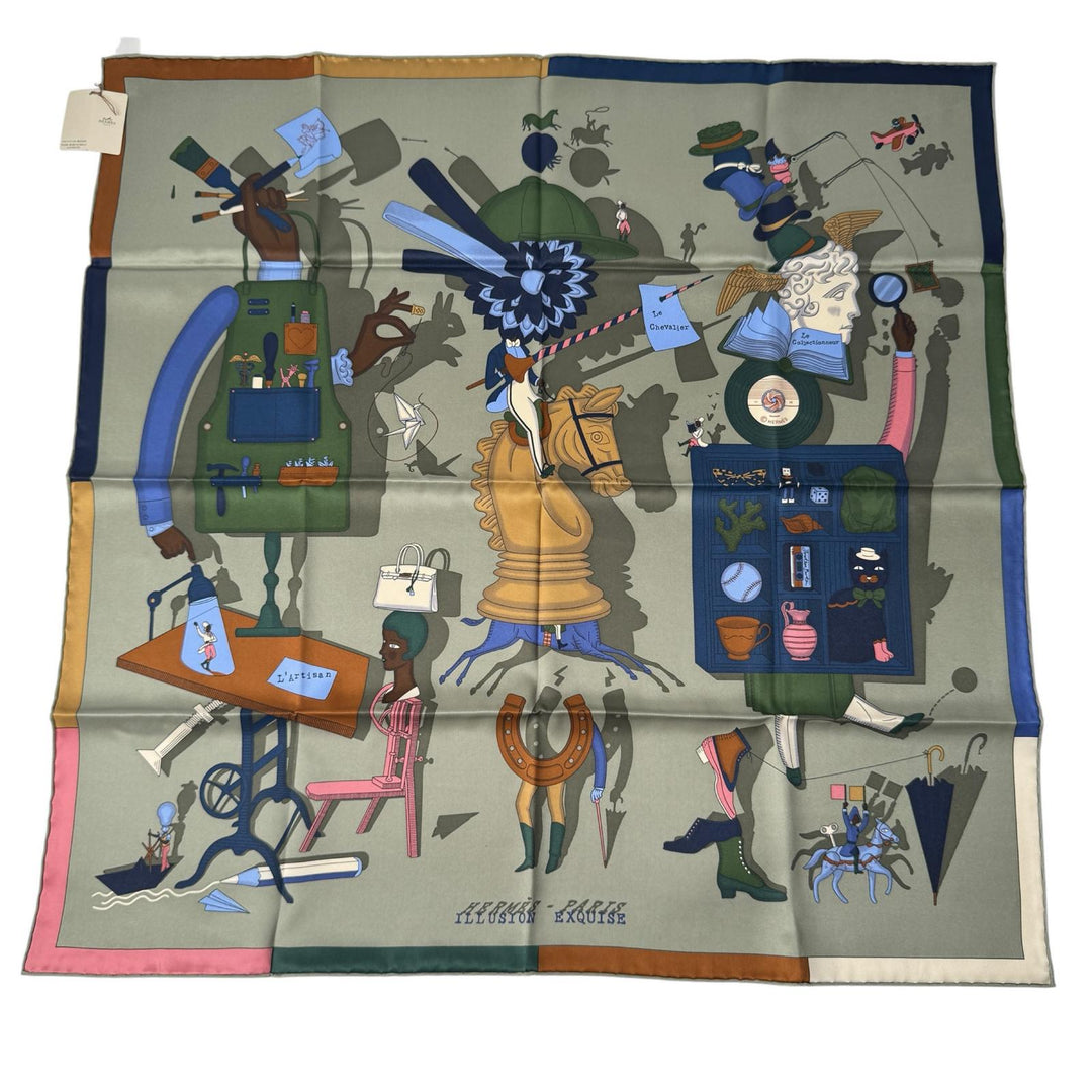 エルメス HERMES カレ70 華麗なるイリュージョン スカーフ シルクレディース