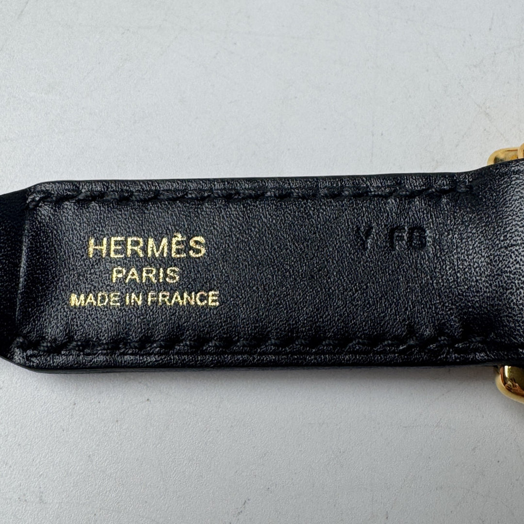 エルメス HERMES アタッシュソワ バッグストラップ Y刻 ブラックGD金具 レディース
