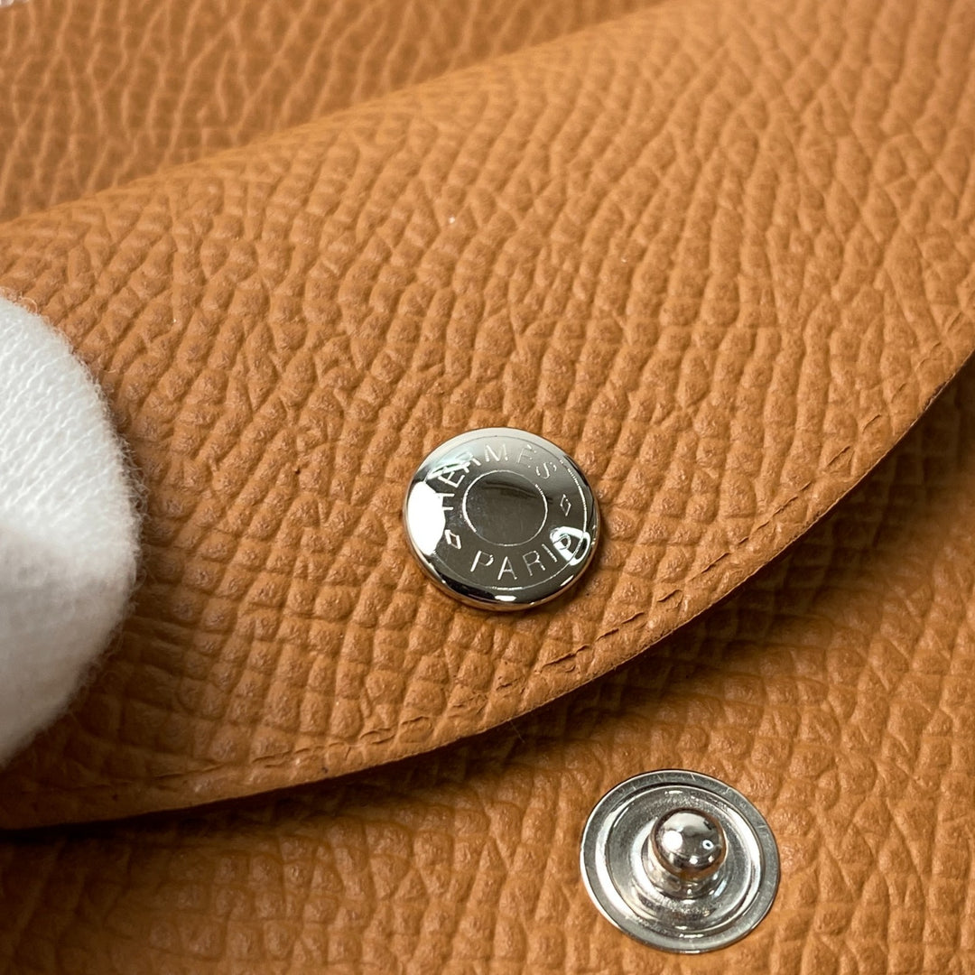 新品 エルメス HERMES レディース ガルヴィ デュオ ゴールド エプソン W刻印 コインケース