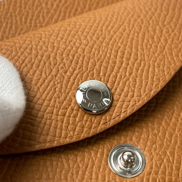 新品 エルメス HERMES レディース ガルヴィ デュオ ゴールド エプソン W刻印 コインケース