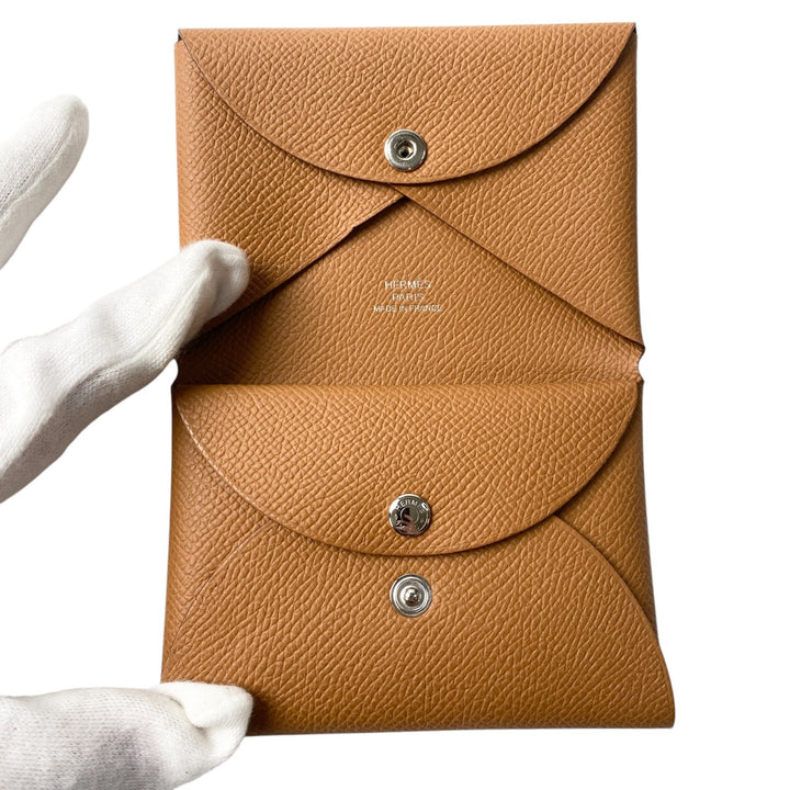 新品 エルメス HERMES レディース ガルヴィ デュオ ゴールド エプソン W刻印 コインケース