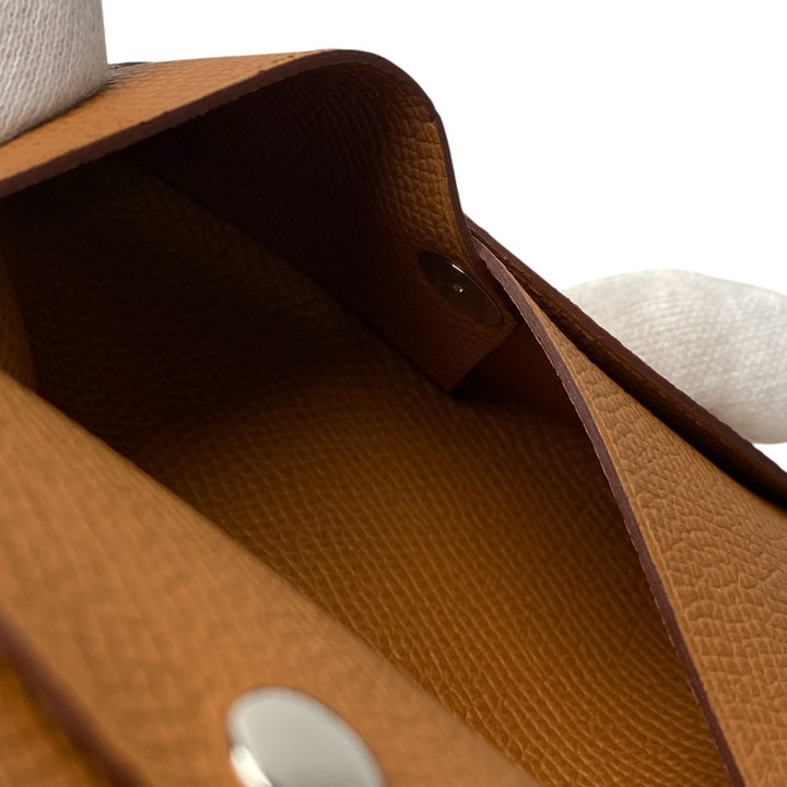 新品 エルメス HERMES レディース ガルヴィ デュオ ゴールド エプソン W刻印 コインケース