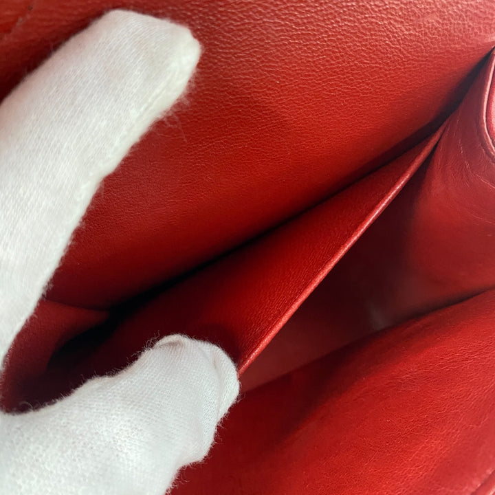 美品 シャネル CHANEL レディース ダブルフラップ マトラッセ ショルダーバッグ ターンロック 14番台