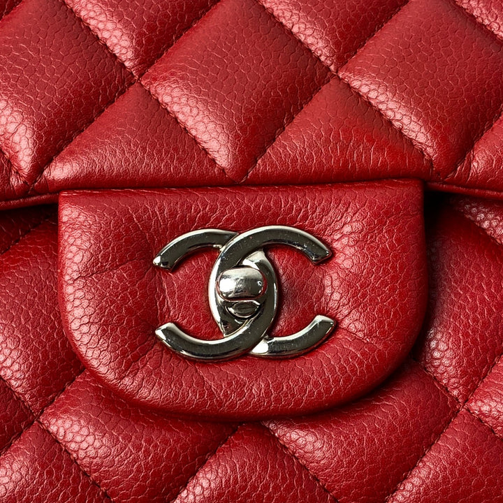 美品 シャネル CHANEL レディース ダブルフラップ マトラッセ ショルダーバッグ ターンロック 14番台