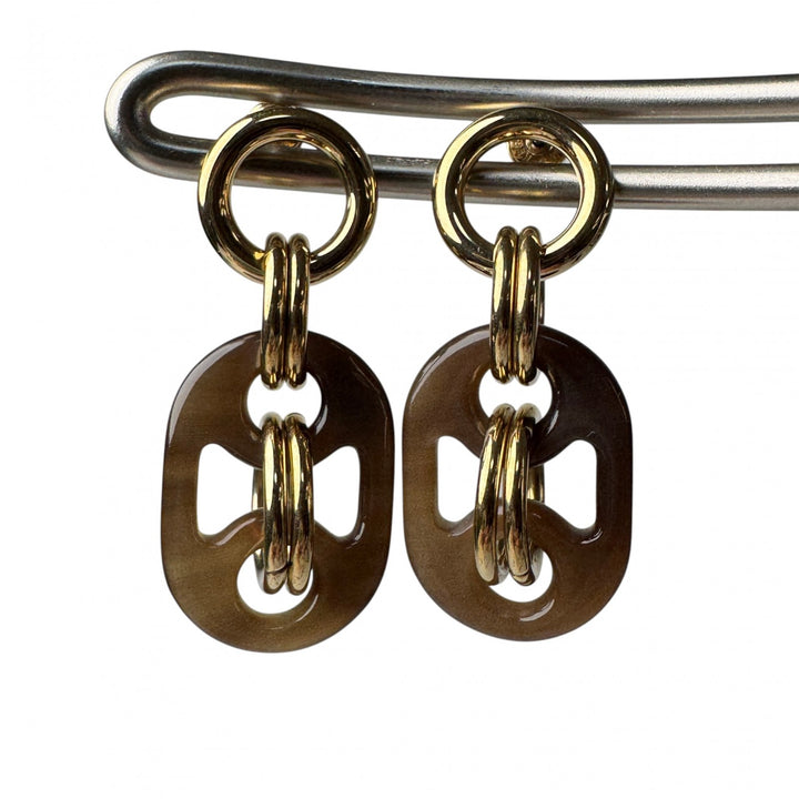 エルメス HERMES ユリディス ピアス PM バッファローホーン レディース