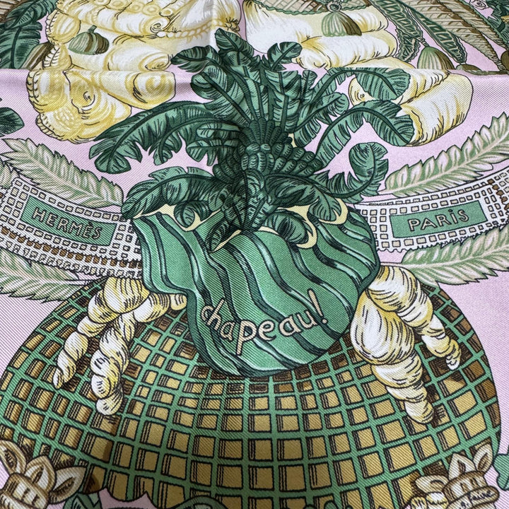 美品 エルメス HERMES カレ90 CHAPEAU 脱帽 スカーフ シルク レディース