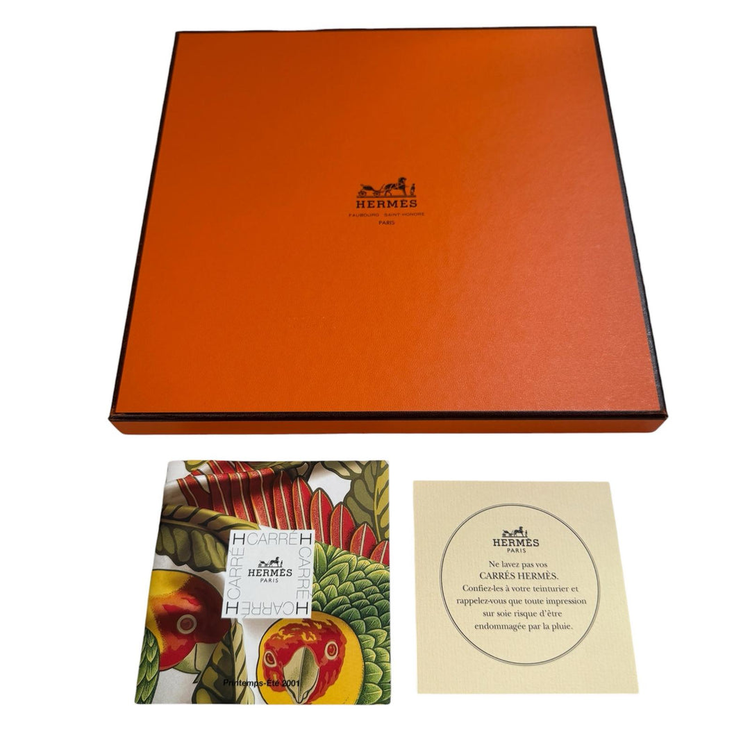 美品 エルメス HERMES カレ90 CHAPEAU 脱帽 スカーフ シルク レディース