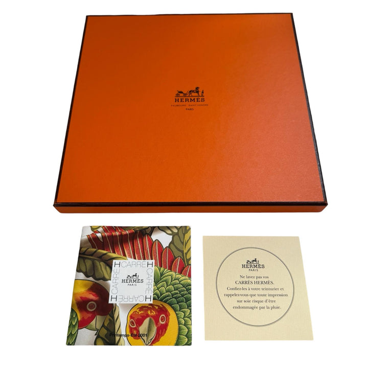 美品 エルメス HERMES カレ90 CHAPEAU 脱帽 スカーフ シルク レディース