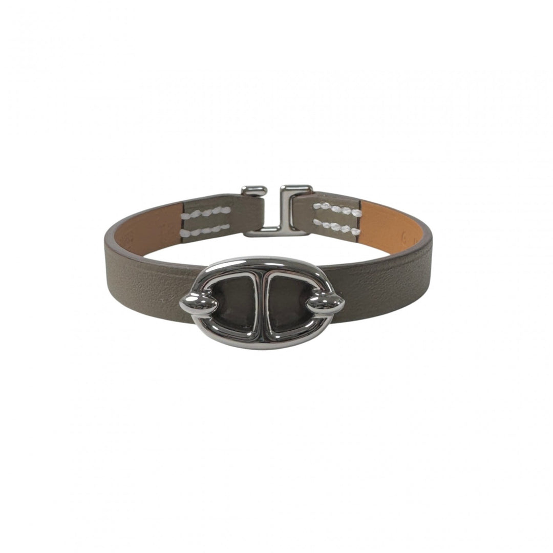新品 エルメス HERMES ミニ タラサ ブレスレット エトゥープ SV金具 G刻印 #T2 H500522 レディース