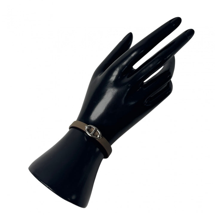 新品 エルメス HERMES ミニ タラサ ブレスレット エトゥープ SV金具 G刻印 #T2 H500522 レディース