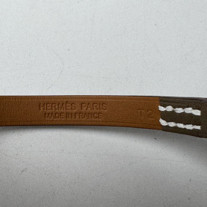 新品 エルメス HERMES ミニ タラサ ブレスレット エトゥープ SV金具 G刻印 #T2 H500522 レディース