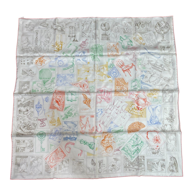 未使用 エルメス HERMES カレ 90 フォーブルの切手愛好家 レディース