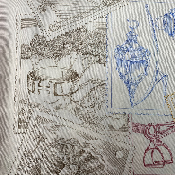 未使用 エルメス HERMES カレ 90 フォーブルの切手愛好家 レディース