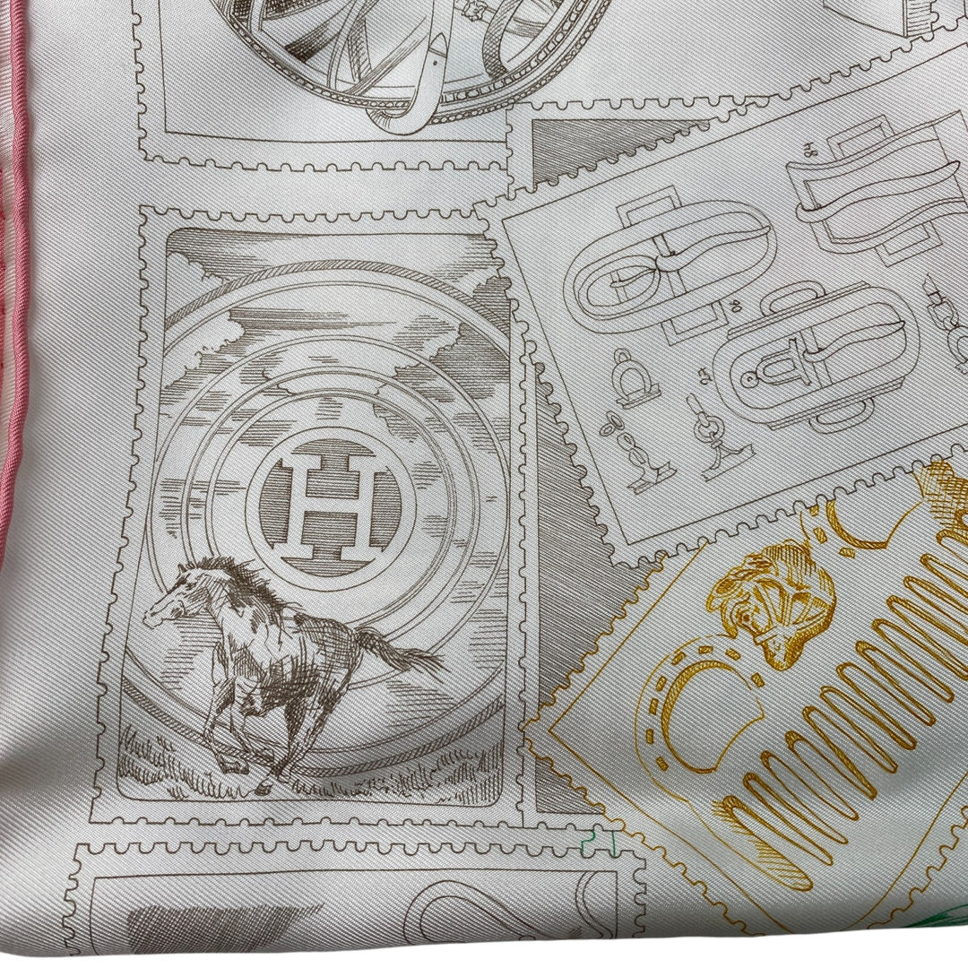 未使用 エルメス HERMES カレ 90 フォーブルの切手愛好家 レディース