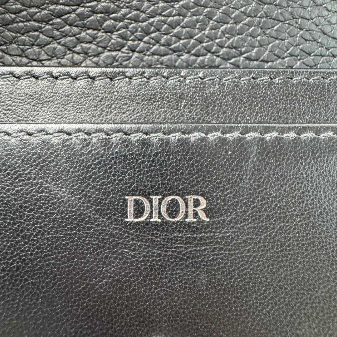 クリスチャンディオール DIOR 名刺入れ ビジネスカードホルダー レザー ブラック メンズ