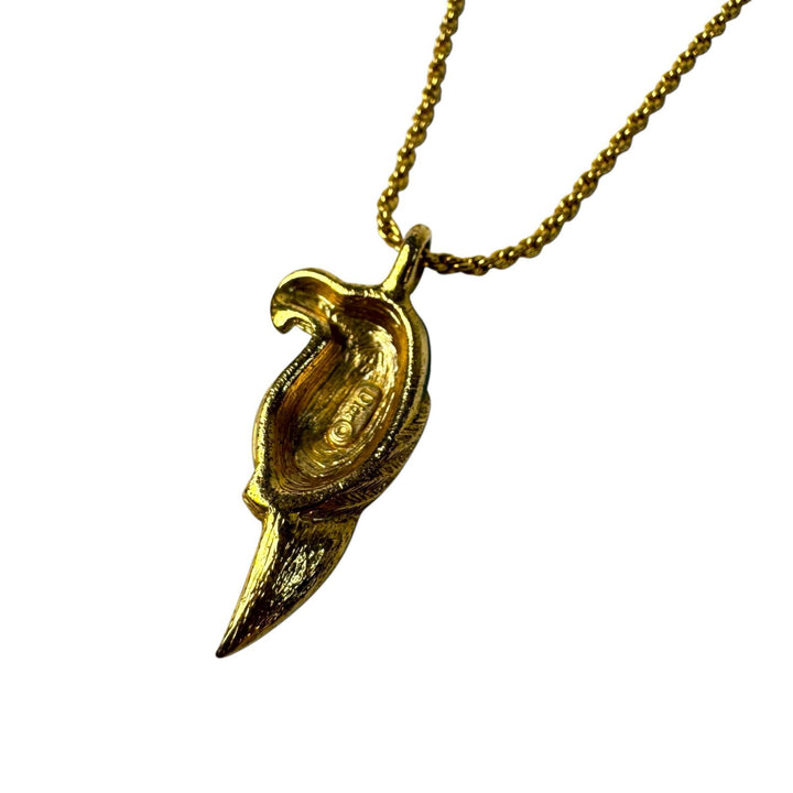 ディオール Dior インコ モチーフ ラインストーン ネックレス ヴィンテージ レディース