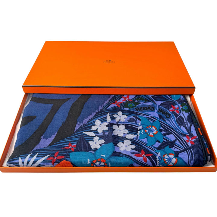 エルメス HERMES カレジェアン140 タイガータイガー 虎 アリスシャーリー ストール レディース