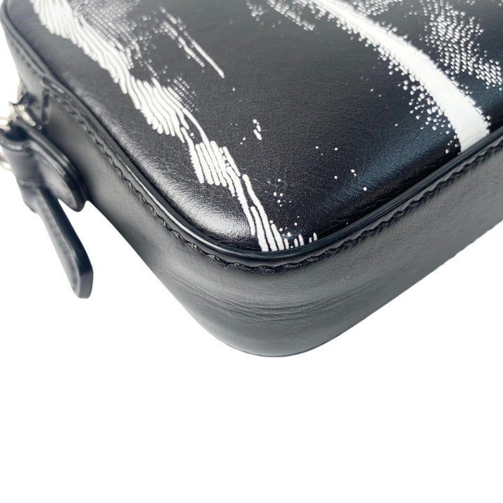 美品 ダンヒル dunhill メンズ モノトーン ウエストエンドバッグ フォトグラフィックアート ショルダーバッグ カメラバッグ 斜めがけ クロスボディ