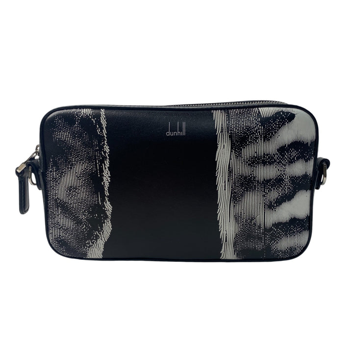 美品 ダンヒル dunhill メンズ モノトーン ウエストエンドバッグ フォトグラフィックアート ショルダーバッグ カメラバッグ 斜めがけ クロスボディ