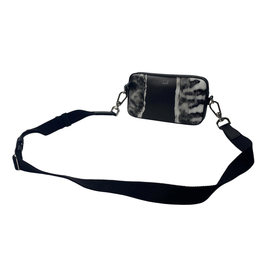 美品 ダンヒル dunhill メンズ モノトーン ウエストエンドバッグ フォトグラフィックアート ショルダーバッグ カメラバッグ 斜めがけ クロスボディ