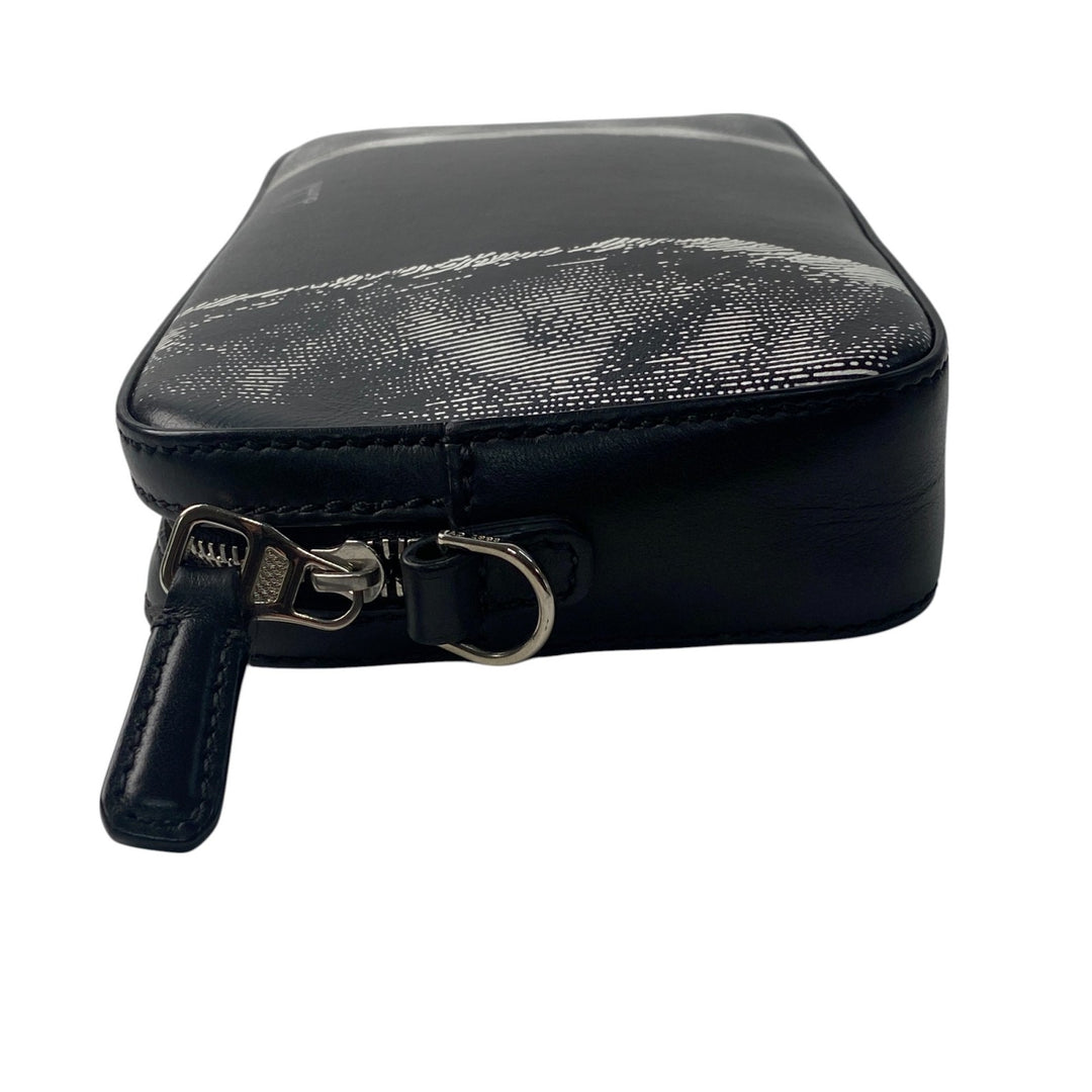 美品 ダンヒル dunhill メンズ モノトーン ウエストエンドバッグ フォトグラフィックアート ショルダーバッグ カメラバッグ 斜めがけ クロスボディ