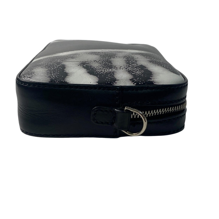 美品 ダンヒル dunhill メンズ モノトーン ウエストエンドバッグ フォトグラフィックアート ショルダーバッグ カメラバッグ 斜めがけ クロスボディ