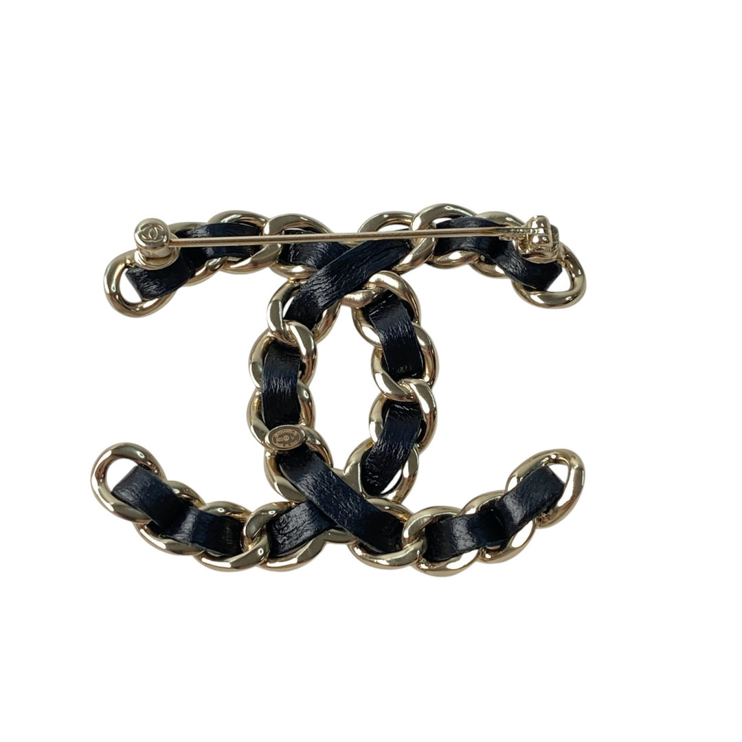 未使用 シャネル CHANEL レディース ココマーク ブローチ チェーンモチーフ A96202