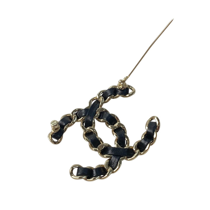 未使用 シャネル CHANEL レディース ココマーク ブローチ チェーンモチーフ A96202