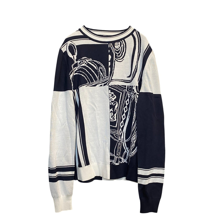 未使用 HERMES ニット セーター 36 無秩序 フィネス インターシャ　レディース