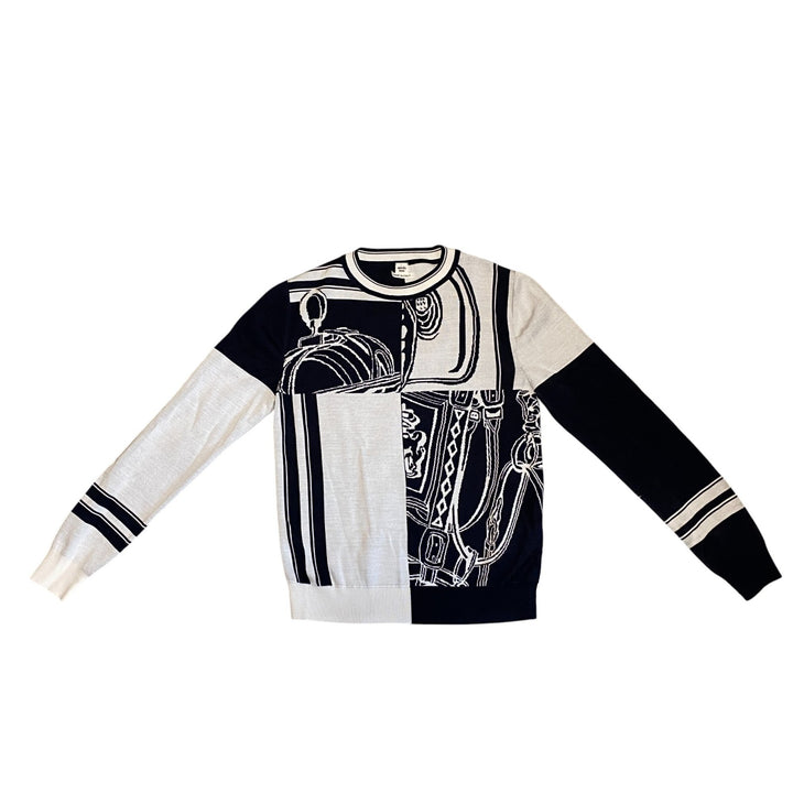 未使用 HERMES ニット セーター 36 無秩序 フィネス インターシャ　レディース