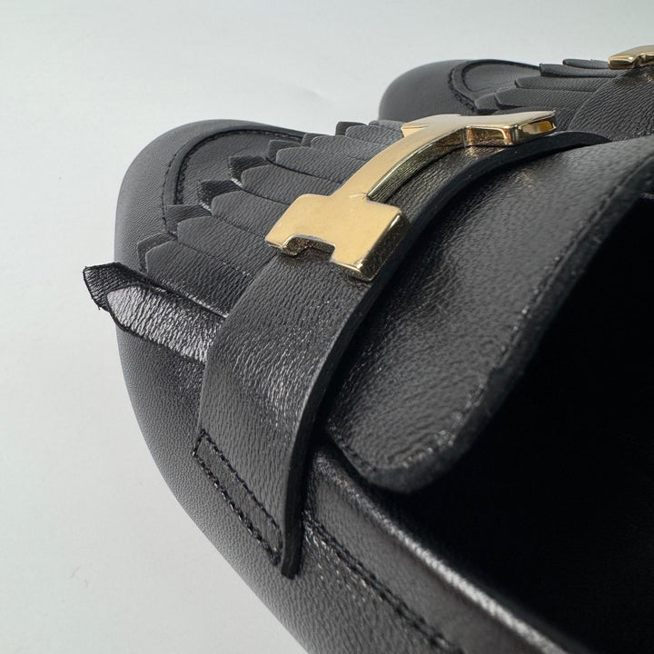 未使用 エルメス HERMES モカシン ロワイヤル ローファー 黒 #35.5 H金具 レディース