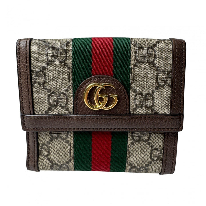 美品 グッチ GUCCI GGスプリーム コンパクトウォレット 523173 レディース
