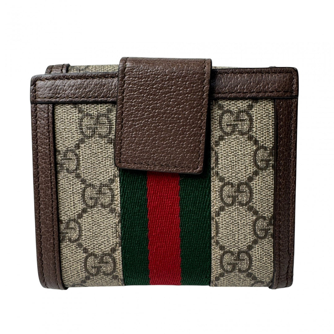 美品 グッチ GUCCI GGスプリーム コンパクトウォレット 523173 レディース