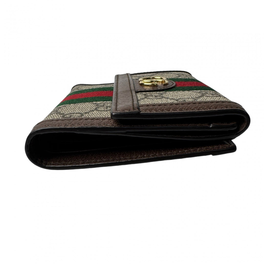 美品 グッチ GUCCI GGスプリーム コンパクトウォレット 523173 レディース