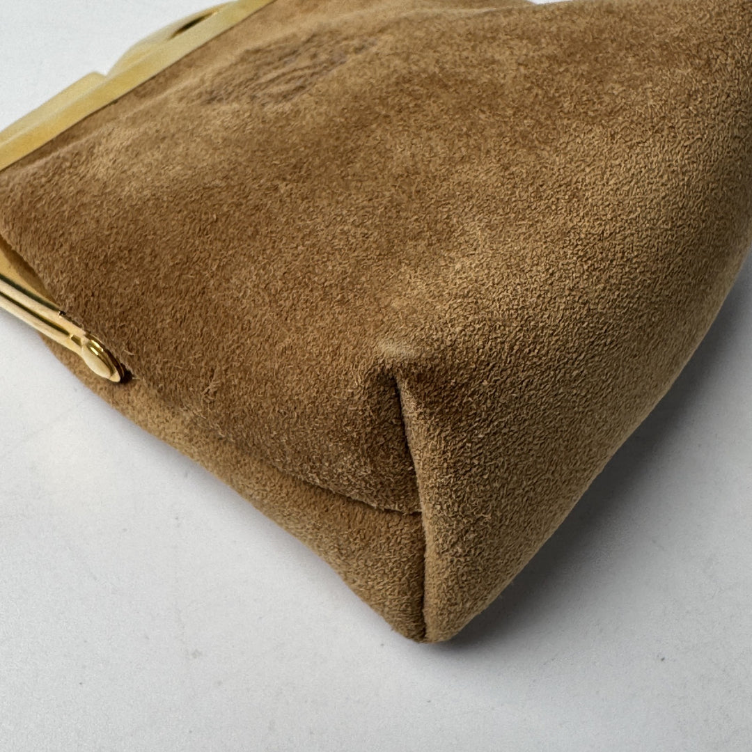 ロエベ LOEWE アナグラム スエード コインケース がま口 ビンテージ レディース