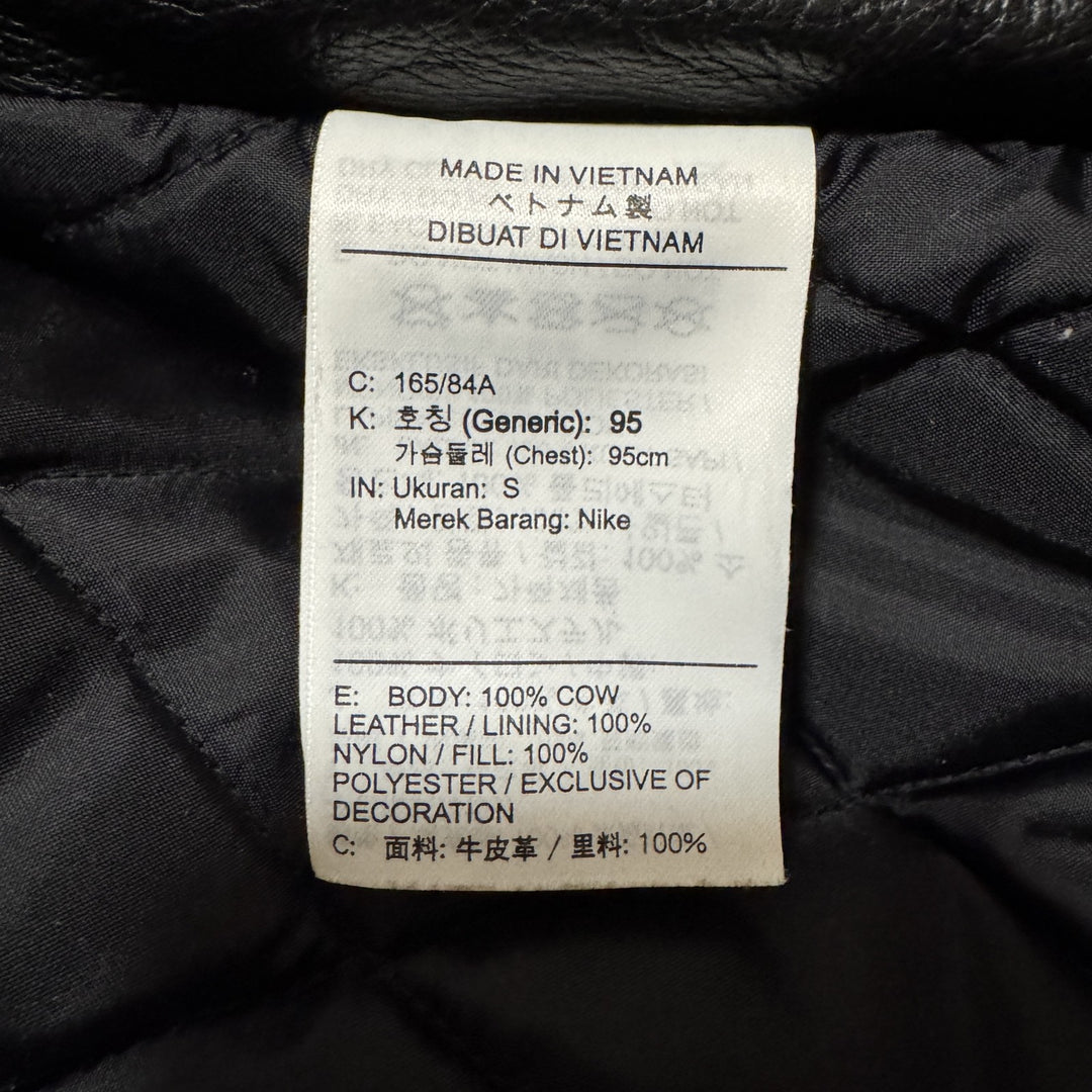 シュプリーム×ナイキ Supreme × NIKE レザーアノラック ジャケット 黒 #S 19AW コラボ