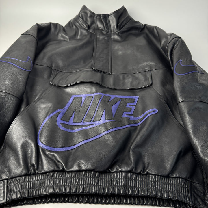 シュプリーム×ナイキ Supreme × NIKE レザーアノラック ジャケット 黒 #S 19AW コラボ