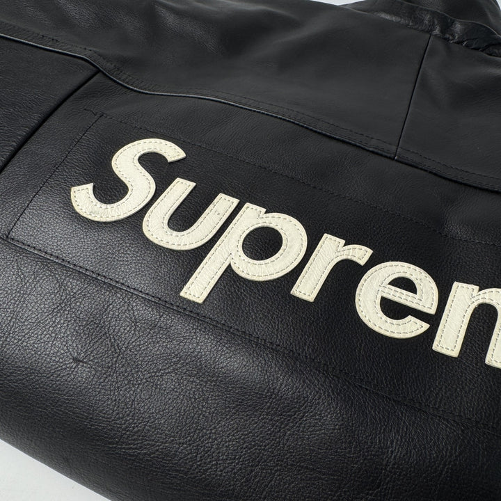 シュプリーム×ナイキ Supreme × NIKE レザーアノラック ジャケット 黒 #S 19AW コラボ