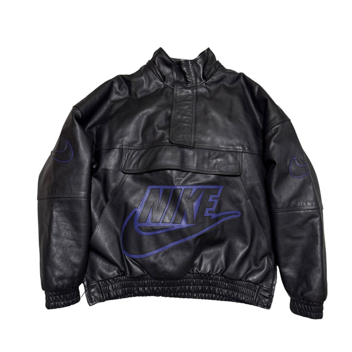 シュプリーム×ナイキ Supreme × NIKE レザーアノラック ジャケット 黒 #S 19AW コラボ