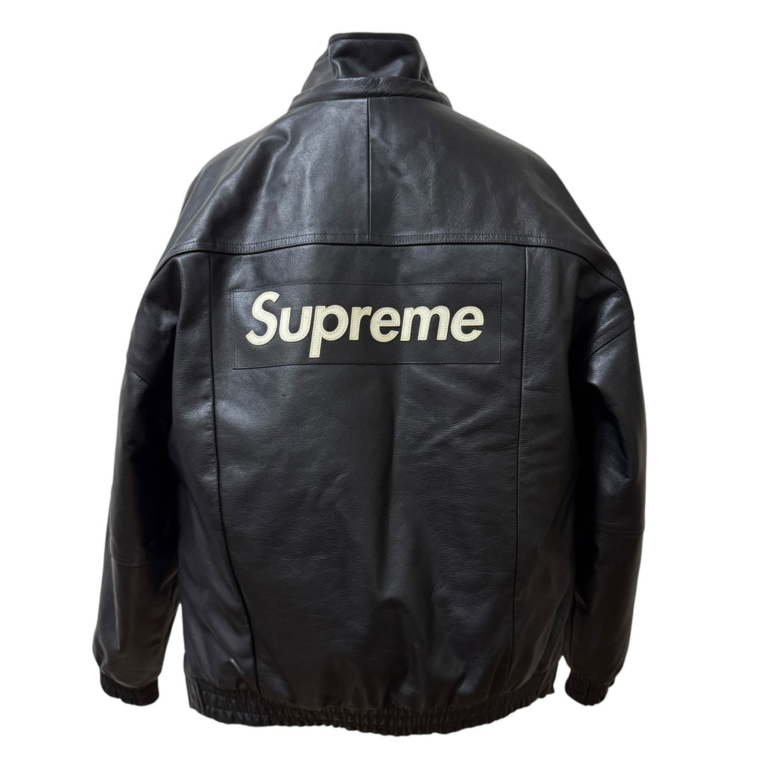 シュプリーム×ナイキ Supreme × NIKE レザーアノラック ジャケット 黒 #S 19AW コラボ