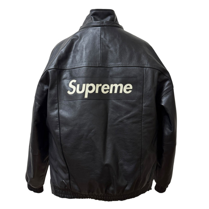 シュプリーム×ナイキ Supreme × NIKE レザーアノラック ジャケット 黒 #S 19AW コラボ