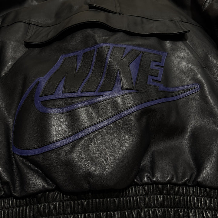 シュプリーム×ナイキ Supreme × NIKE レザーアノラック ジャケット 黒 #S 19AW コラボ