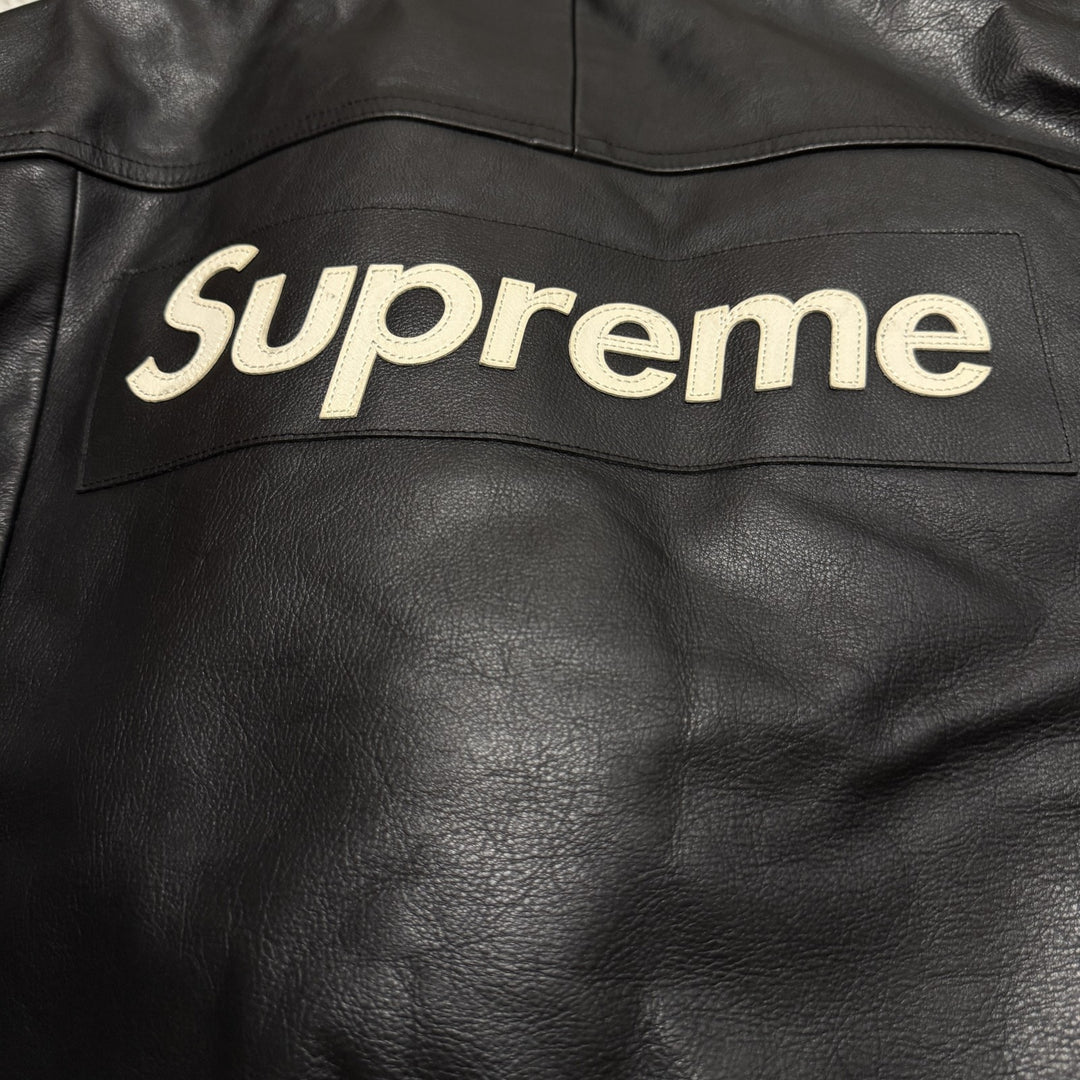 シュプリーム×ナイキ Supreme × NIKE レザーアノラック ジャケット 黒 #S 19AW コラボ