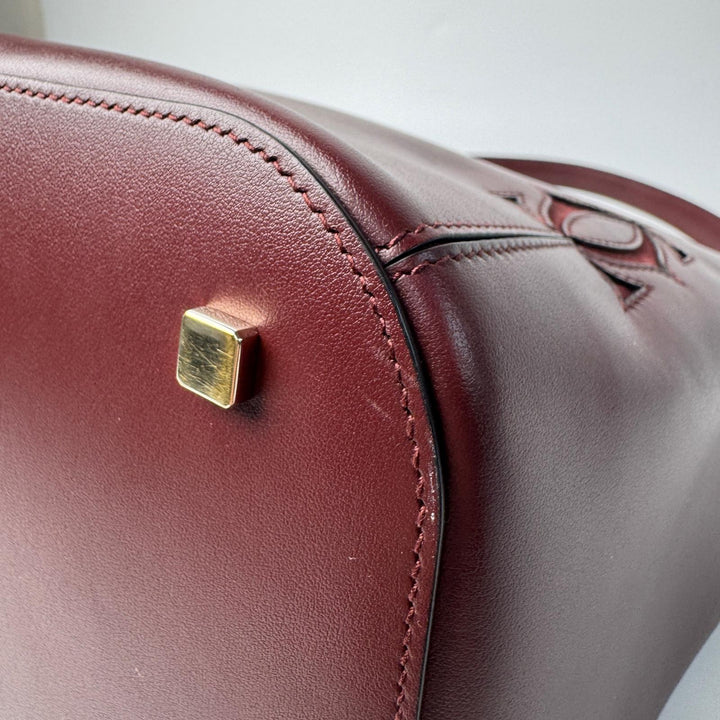 美品 カルティエ Cartier マストC ワンショルダーバッグ バケツ型 バケット ボルドー レディース